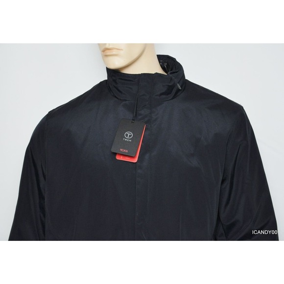 TUMI T-Tech Men's Bib Mictotech Bonded Hipster Jacket Coat Top Navy XL Nwt $250 - Picture 4 of 11